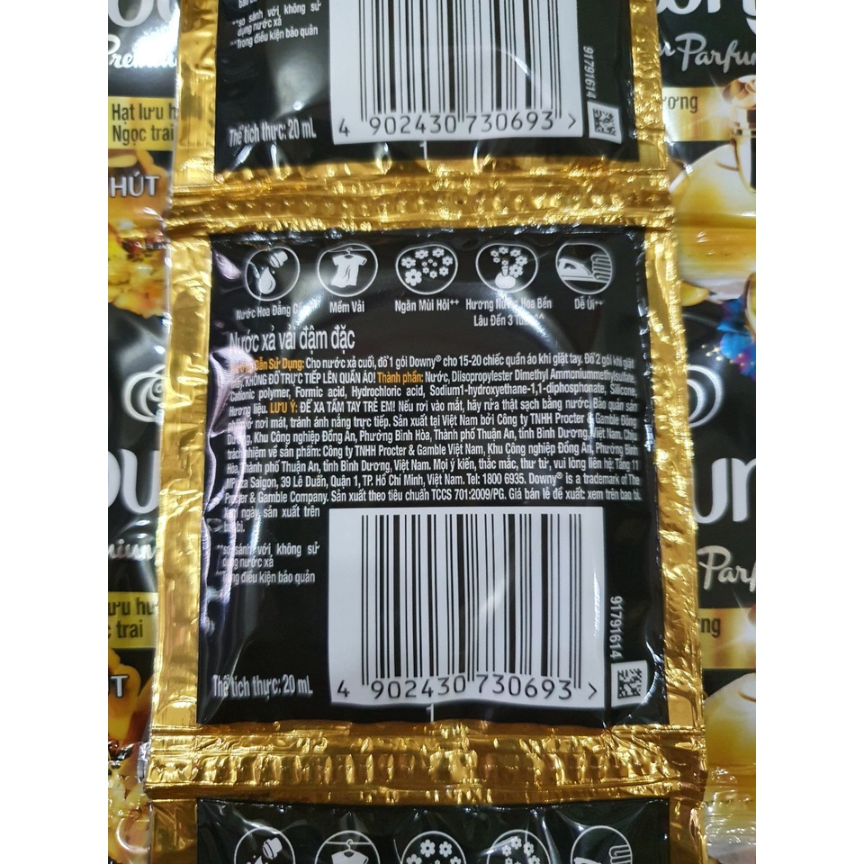 1 Dây nước xả Downy tinh dầu thơm CUỐN HÚT / ĐAM MÊ 10 gói x 18ml