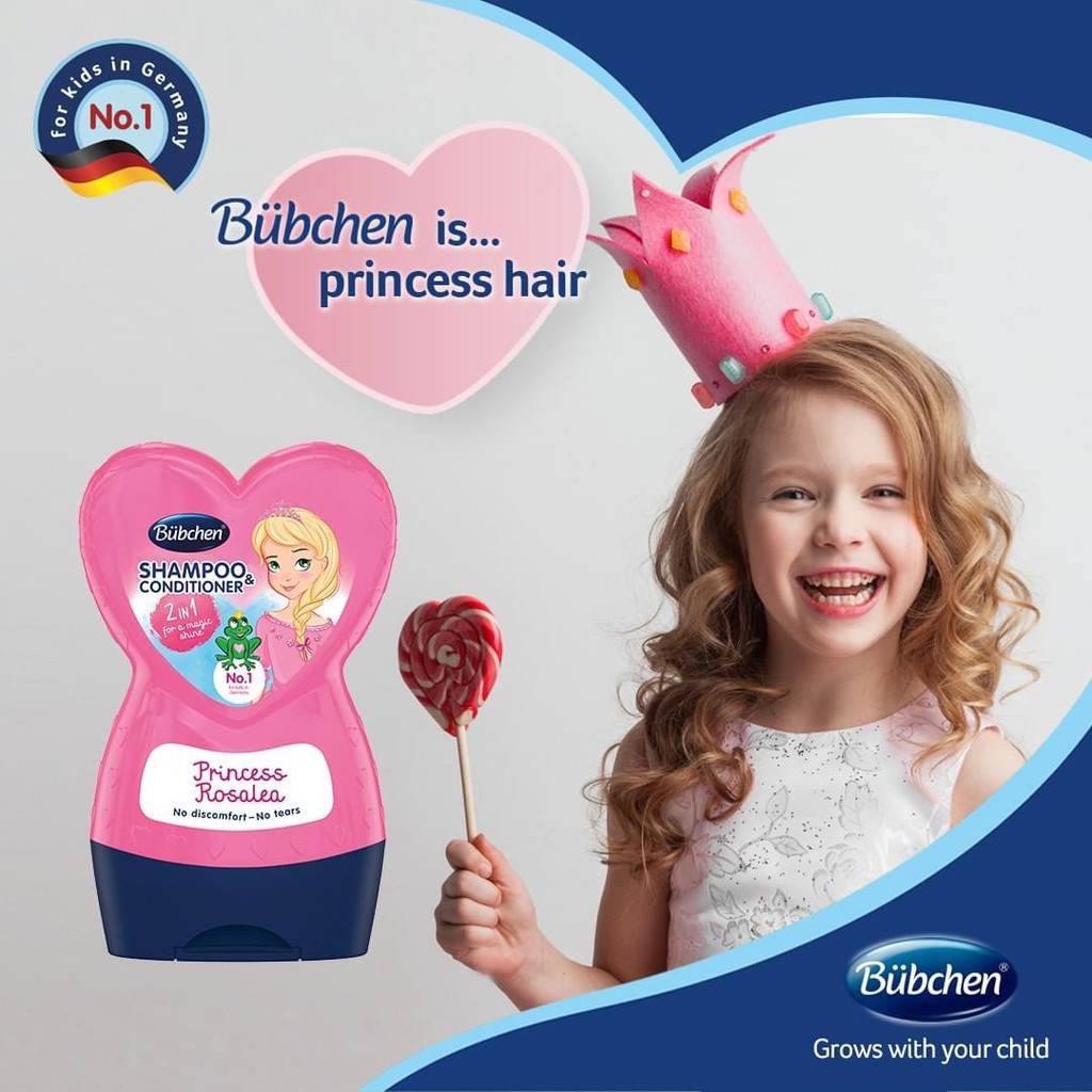 Dầu gội xả dành cho bé Bubchen Shampoo & Spulung Prinzessin Rosalea 230ML - Bill Đức