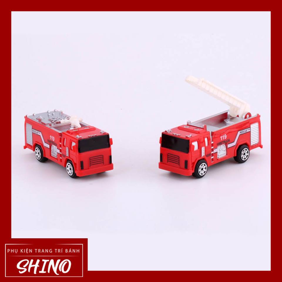 Đồ chơi xe cứu hỏa trang trí bánh