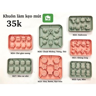 Khuôn làm kẹo mút nhiều hình (có que kèm)