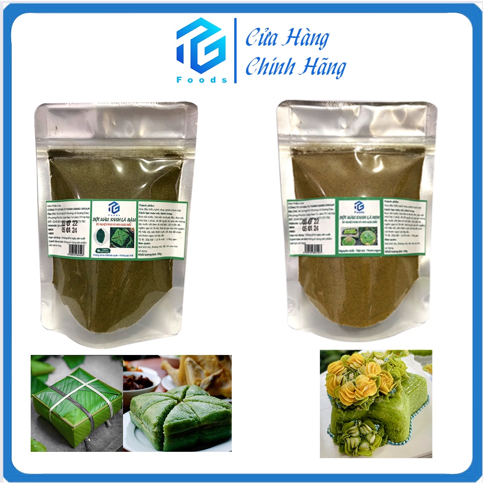 COMBO 2 Bột Màu Xanh Lá khác biệt BÍ KÍP CỦA LÀNG NGHỀ BÁNH TRƯNG XANH, XÔI XANH từ tự nhiên 100%