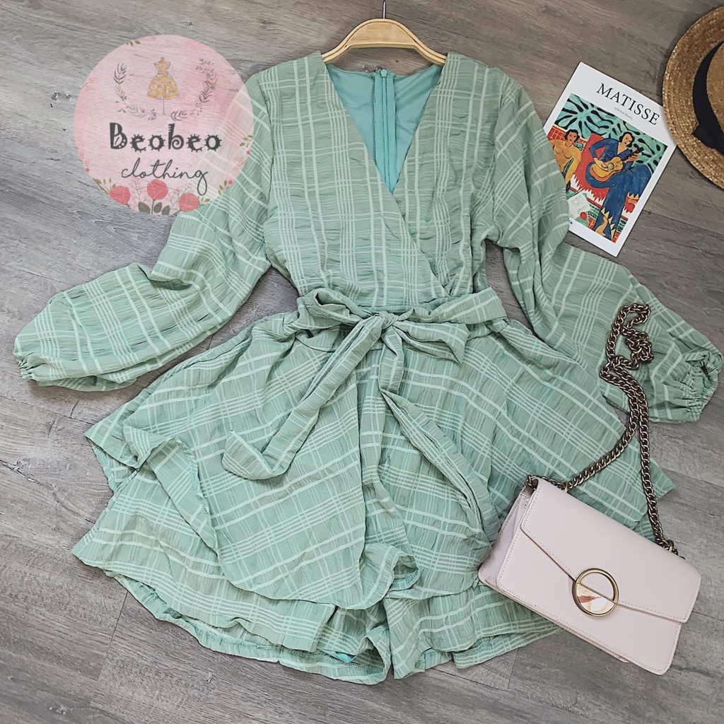 Jump xoè tầng tay bo phồng cột nơ eo 4 màu ulzzang