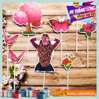 Set cắm cô gái Trang trí bánh kem - Trang trí bánh sinh nhật