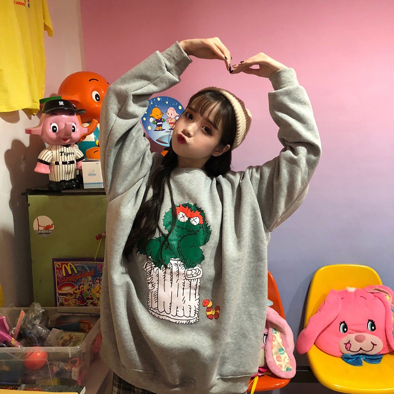 [KEM ẢNH THẬT Ở CUỐI] A131 ÁO NỈ ULZZANG MONSTER | BigBuy360 - bigbuy360.vn