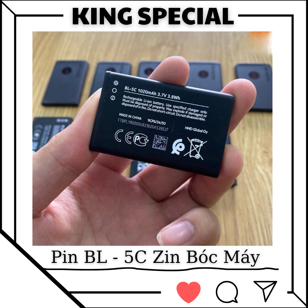 Pin BL-5C đen zin bóc hộp cho điện thoại Nokia đời mới 110 4G / 210 4G / 105 4G / 150(2020)