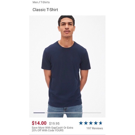 Áo phông nam Gap dư xịn 100% cotton nhiều màu VNXK