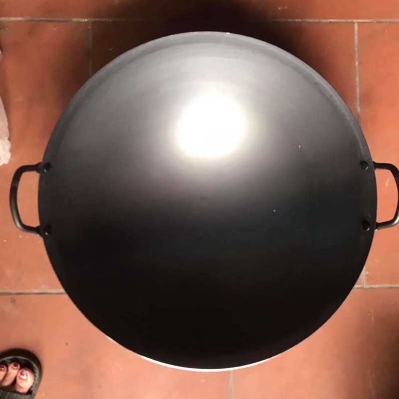 Chảo thép tay cầm gỗ size 40