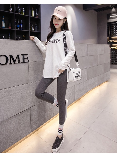 Quần legging big size màu xám lai bo sọc trắng size lớn 4Xl 65-85kg