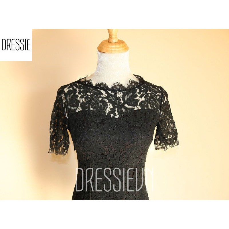 Váy Áo Đầm Ren Ôm Body DRESSIE Thời Trang Nữ Công Sở Dạo Phố Dự Tiệc Đám Cưới - DB74 (Đen - Trắng - Đỏ) | BigBuy360 - bigbuy360.vn