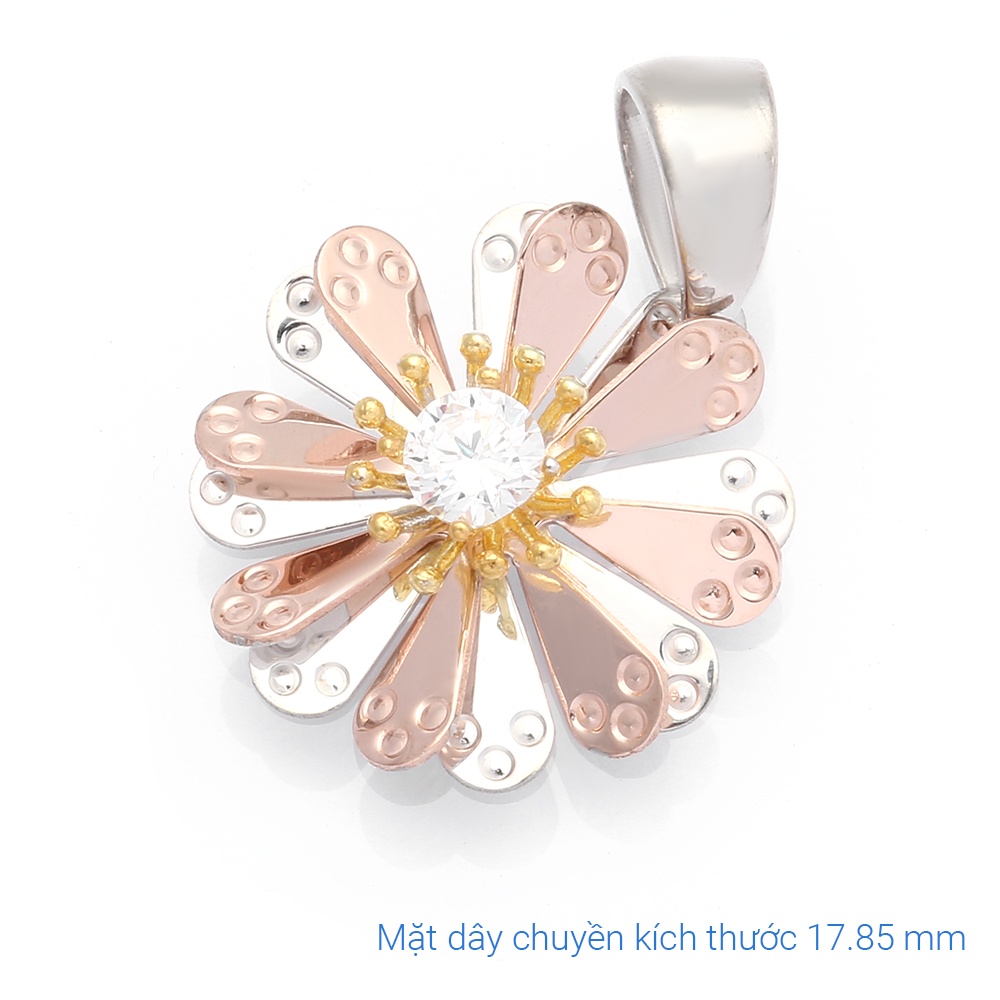 Mặt dây chuyền bạc nữ AVA đính đá xi vàng AVJ.P000039.00