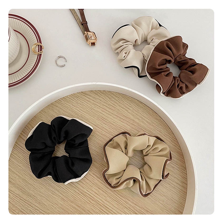 Dây buộc tóc scrunchies gấp sọc loại cao cấp - dây cột tóc chất liệu vải bền đẹp, xinh xắn - NASI Store