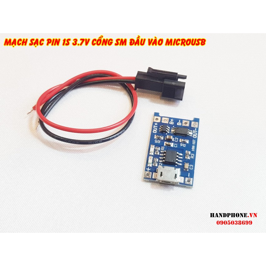 Sạc pin 3.7V 1S cổng SM đầu vào chuẩn cắm MicroUSB cho Flycam, máy bay, ô tô điều khiển giá rẻ