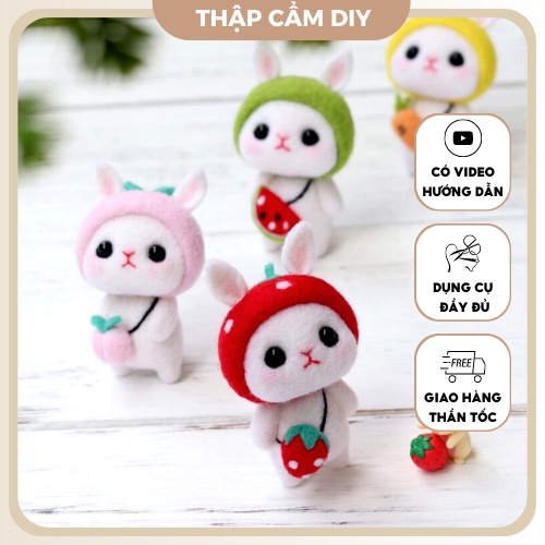 Len Chọc Handmade, Bộ Kit Len Chọc Thỏ Con Đáng Yêu