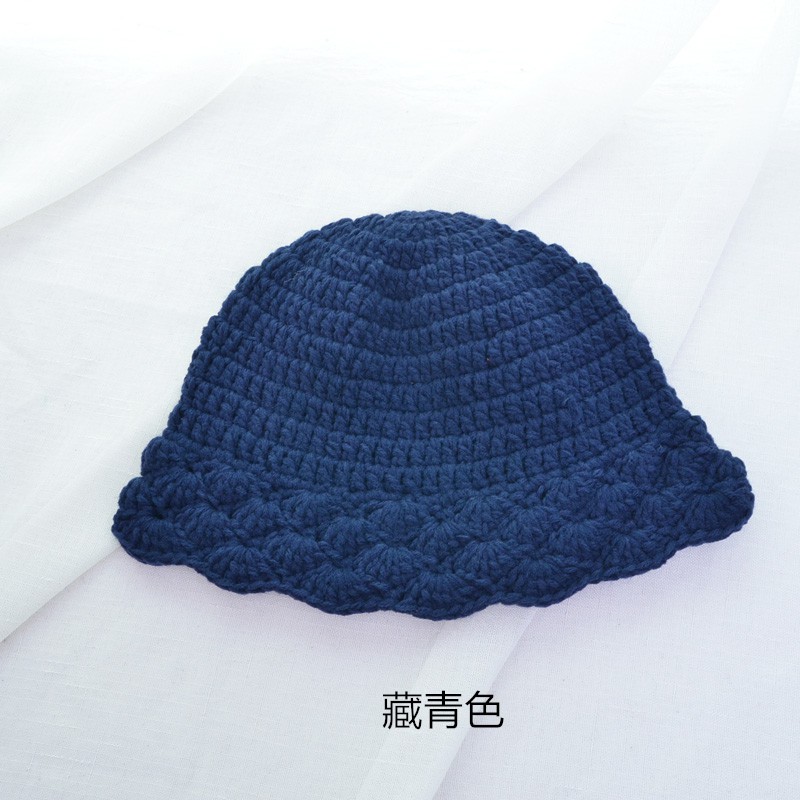 Mũ Len Dệt Kim Dày Dặn Màu Sắc Đơn Giản Phong Cách Hàn Quốc Cho Nữ