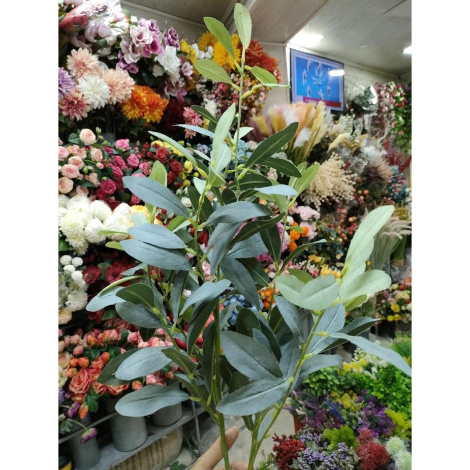 Lá oliu giả - Cành lá oliu trang trí hoặc cắm điểm dài 90cm (ảnh thật)