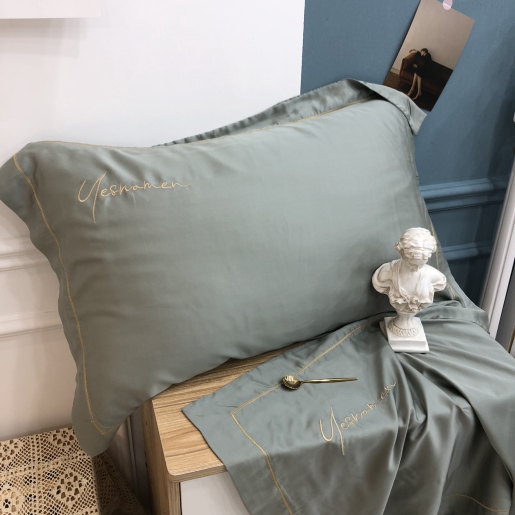 Vỏ Gối Lụa Tencel Cao Cấp Size 50x70 cm Sang Xịn Mịn Mát - May Bèo 5 cm - Màu INBOX SHOP | BigBuy360 - bigbuy360.vn