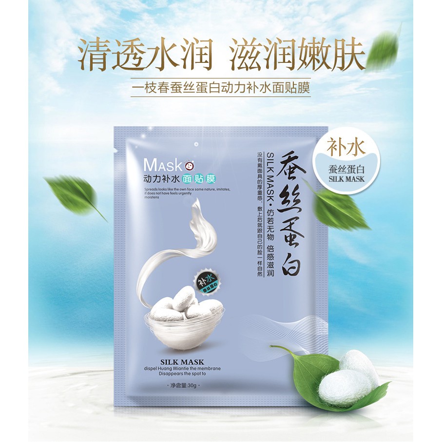 Combo 50 Miếng Mặt Nạ Tơ Tằm Thải Độc, Trắng Da, Mờ Thâm Mụn ONE SPRING Cấp Ẩm Da Khô Mask Nôi Địa Trung Chính Hãng