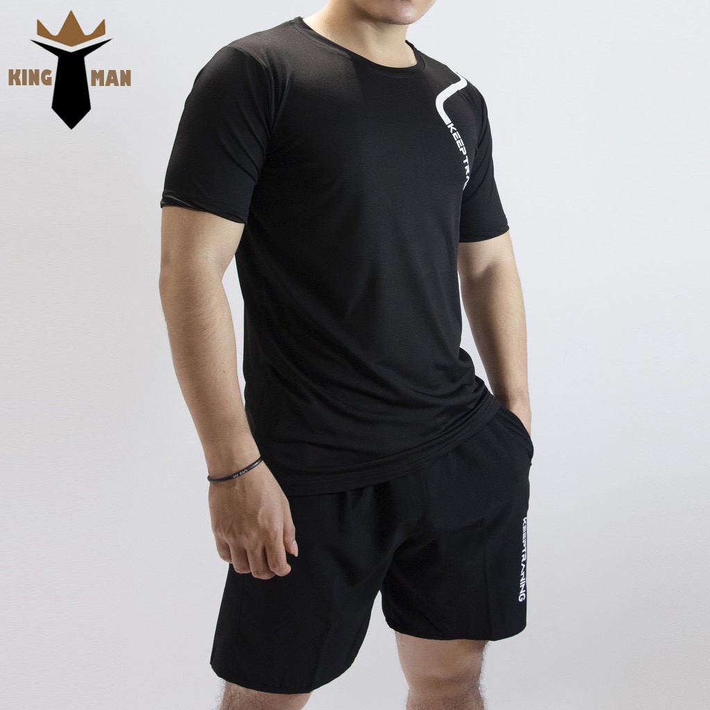 Bộ Thể Thao Nam,Đồ Bộ Quần Áo Tập Gym Nam KEEP TRAINING 2021 Kingman