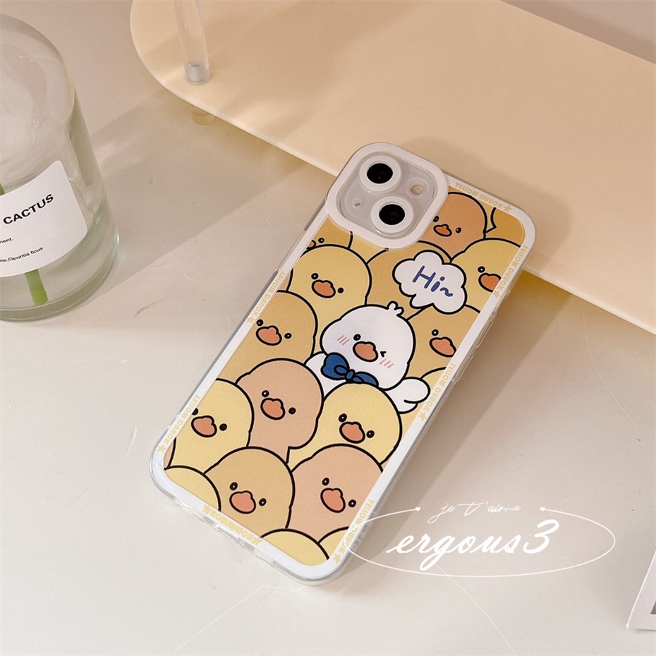 Ốp Điện Thoại Mềm Họa Tiết Vịt Vàng Bảo Vệ Ống Kính Máy Ảnh Cho iPhone 14 13 12 11 Pro Max SE2020 X XR Xs Max 7 8 6 6s Plus