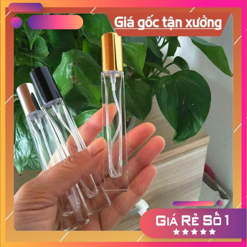 Chai lọ chiết nước hoa 10ml vuông dài / vỏ chiết nước hoa / lọ đựng dầu thơm