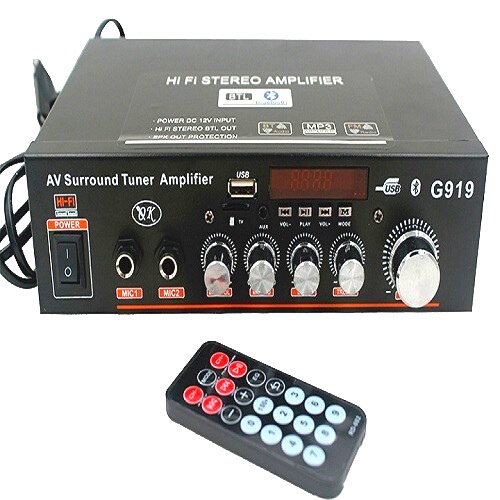 Ampli Mini Bluetooth G919 Hát Karaoke CHẠY ĐIỆN 12V VÀ 220V [Được kiểm tra hàng]