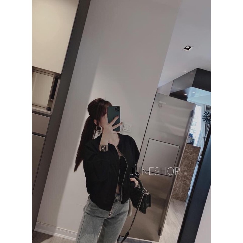 Áo khoác bomber kaki Đen- Trắng | BigBuy360 - bigbuy360.vn