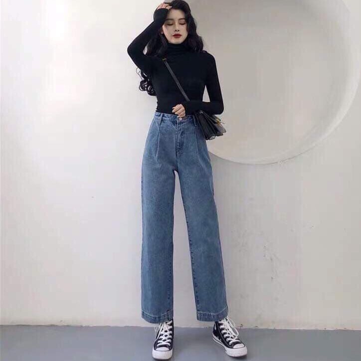 [ HOT QUÁ MÁ ƠI!!! ] QUẦN JEAN ỐNG RỘNG NỮ CAO CẤP NITIQC CUỐN LAI CAO CỰC KÌ CÁ TÍNH CỰC HOT-NL12358