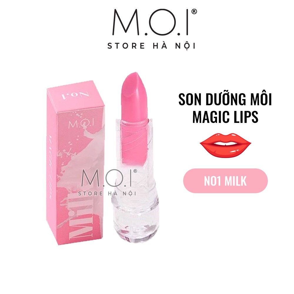 Son dưỡng môi Magic Lips tone màu hồng No1 Milk 👄 Son dưỡng môi có màu M.O.I Cosmetics Hồ Ngọc Hà