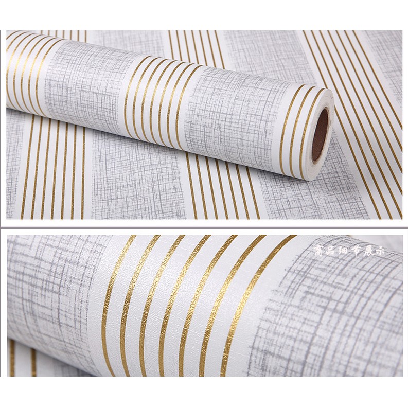 Decal giấy dán tường sọc bạc (khổ rộng 0.45m)