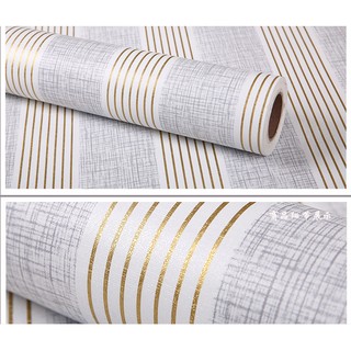 Decal giấy dán tường sọc bạc (khổ rộng 0.45m)