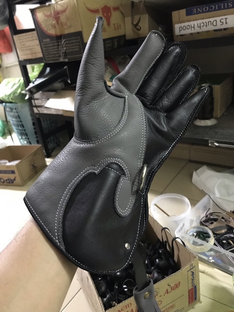 Găng tay da bò cao cấp 30cm 2 lớp da