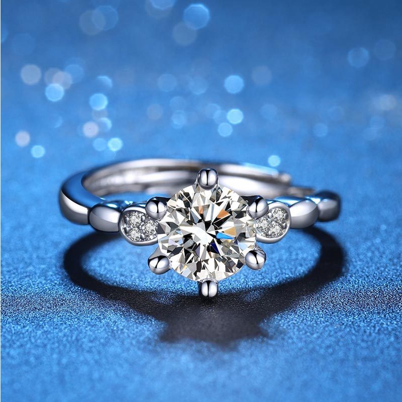 Nhẫn Đeo Tay Thời Trang Hàn Quốc 22 Kiểu Bằng Bạc 925 Cho Nữ Moissanite 1 Carat