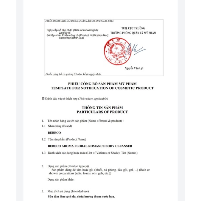 Sữa tắm Bebeco hương thơm lãng mạn