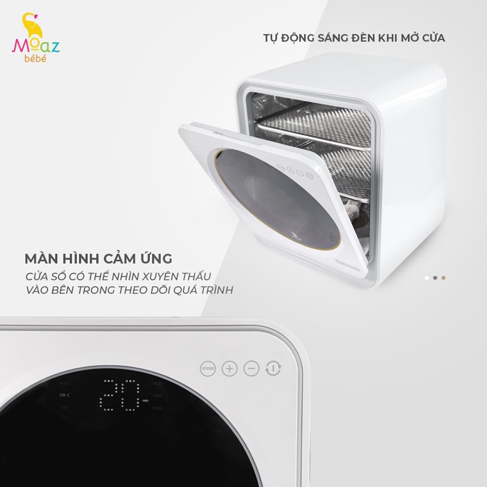 Máy tiệt trùng sấy khô bình sữa cho bé tia UV-C Moaz Bebe MB025 18 lít