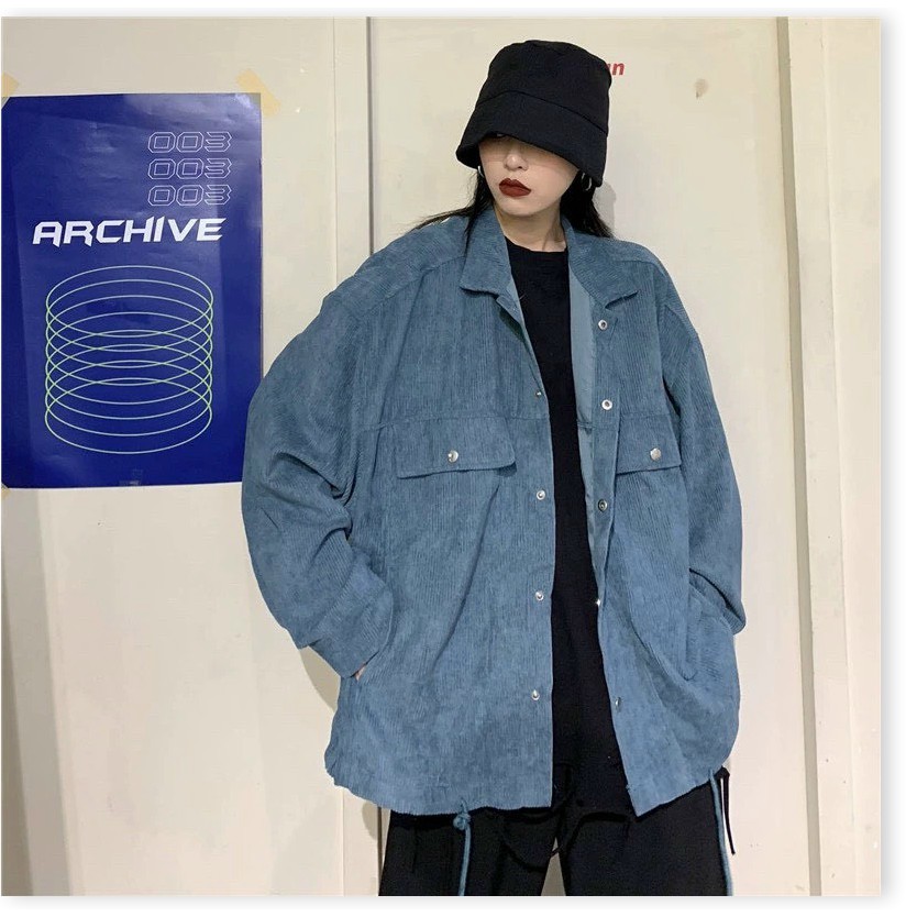 ÁO KHOÁC KAKI NHUNG FORM RỘNG PHONG CÁCH HÀN SIÊU ĐẸP CHO GIỚI TRẺ