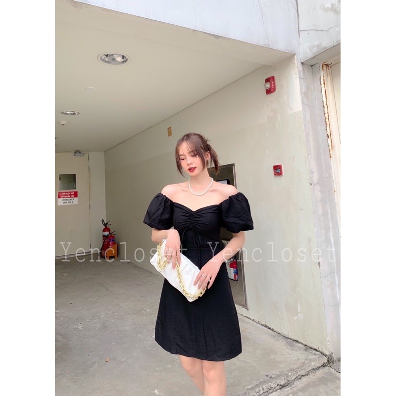 Hình chính chủ - Đầm rút ngực tay phồng