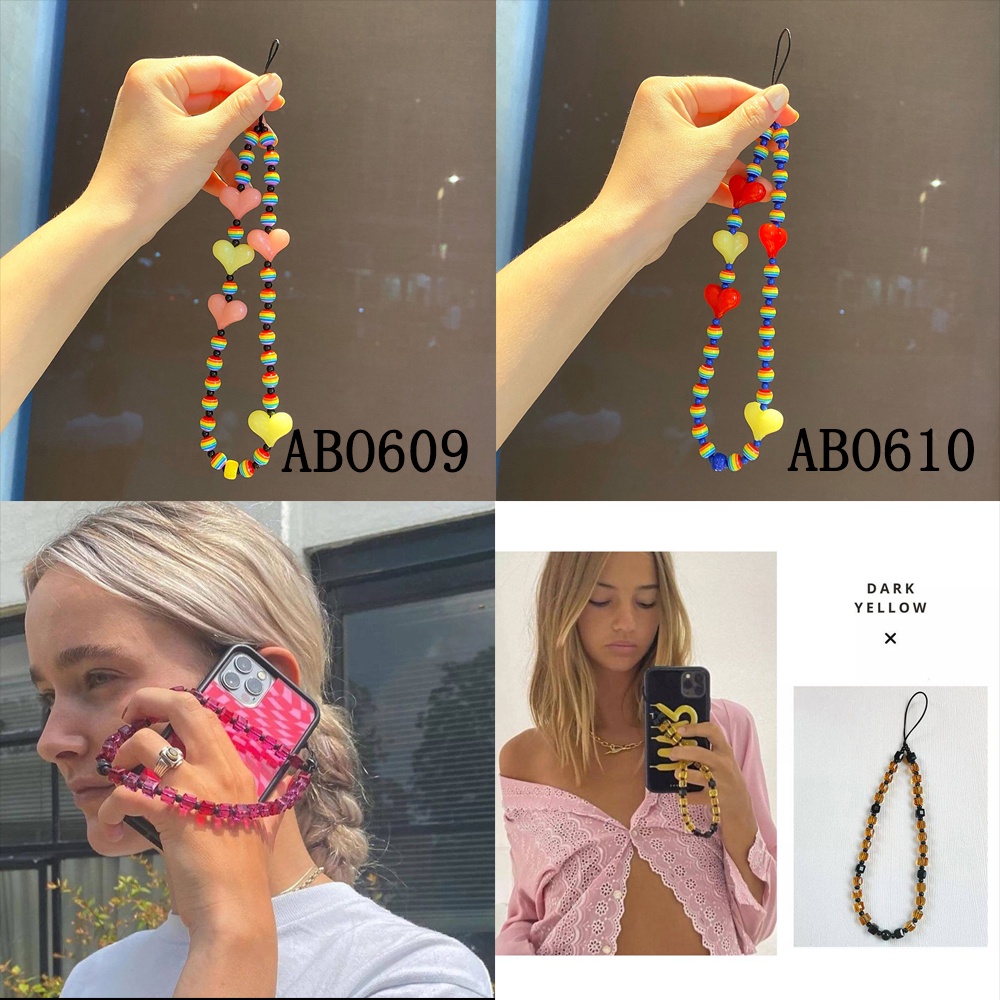 Dây Đeo Cổ Tay Điện Thoại Đính Hạt Phong Cách Bohemian