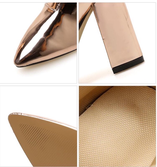 (ODER 5 ngày) Boots nữ thời trang da ánh kim cao 9cm | BigBuy360 - bigbuy360.vn