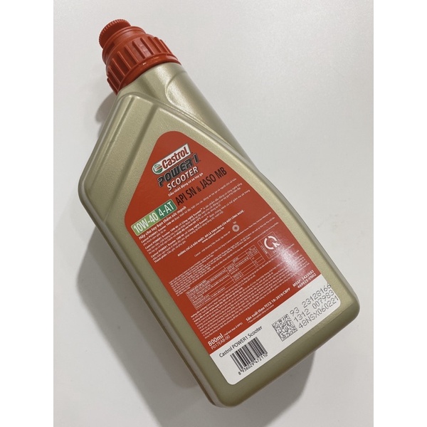 Nhớt Castrol Power 4T cho xe tay ga 10W-40 800ml và 1lit  hàng Chính Hãng