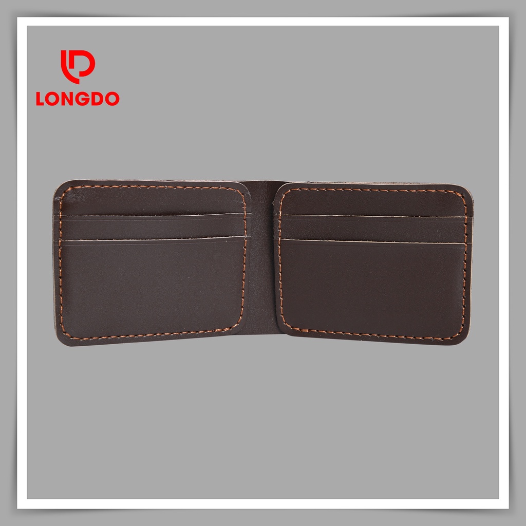 Ví da nam mini da bò thật - Bảo hành 5 năm - Hàng chính hãng thương hiệu Longdo Leather - B03