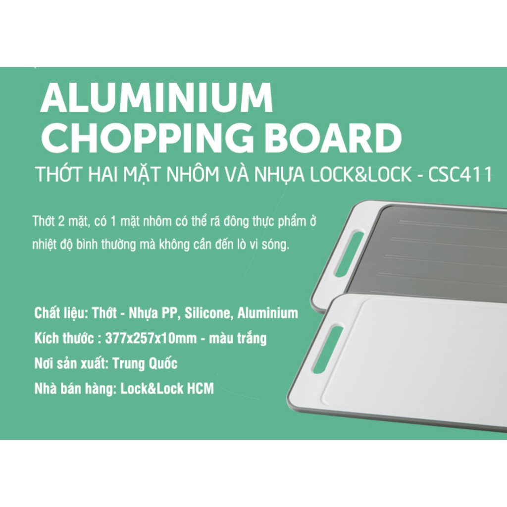 Thớt rã đông 2 mặt kháng khuẩn Lock&Lock CSC411