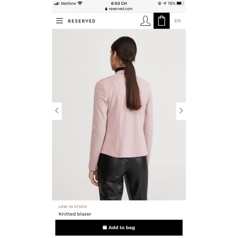 Áo khoác nữ hồng reserved