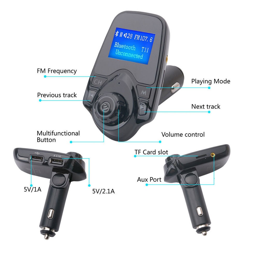 Tẩu sạc và nghe nhạc trên ô tô Car Mp3 Player T11