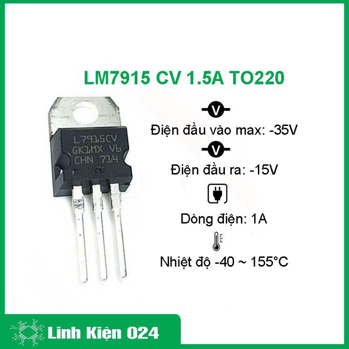 LM7915 CV 1.5A TO220 Tiện Dụng