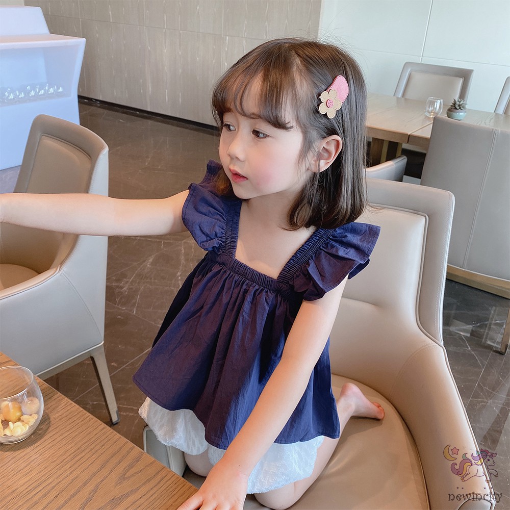 Áo không tay hai dây chất liệu co giãn phong cách Hàn Quốc dành cho bé gái