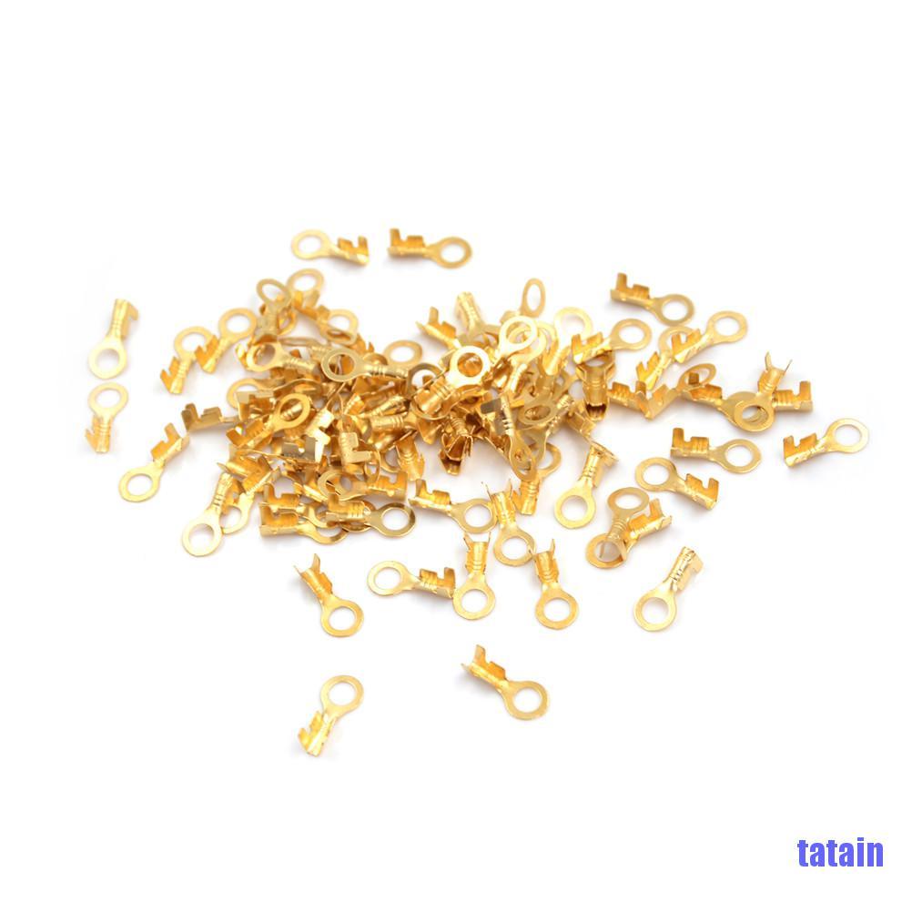Set 100 đầu nối dây điện bằng đồng thau mạ vàng 5.2mm