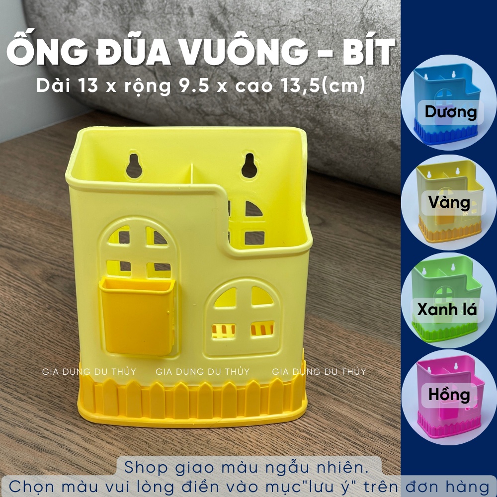 Ống đựng đũa muỗng không nắp để bàn quán ăn hình tròn hình vuông, chất liệu nhựa PP, có ngăn đựng tăm xỉa răng