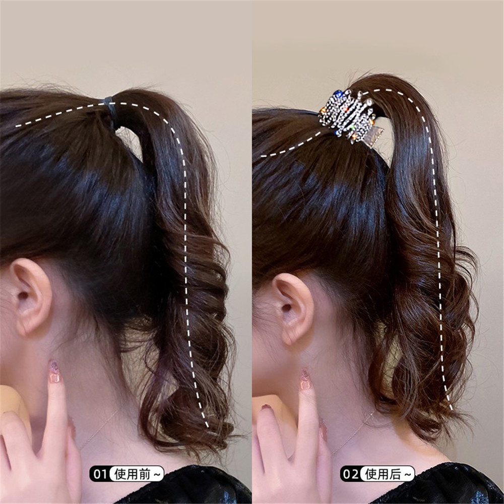 Kẹp Tóc Càng Cua Cá Mập Đính Kim Cương Giả Và Ngọc Trai Thanh Lịch Thời Trang Cho Nữ
