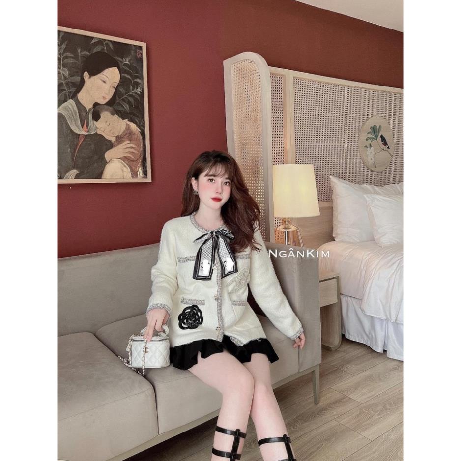 [ 𝐅𝐑𝐄𝐄 𝐒𝐇𝐈𝐏 ]   ÁO DẠ HÌNH HOA TRÀ NƠ CỔ