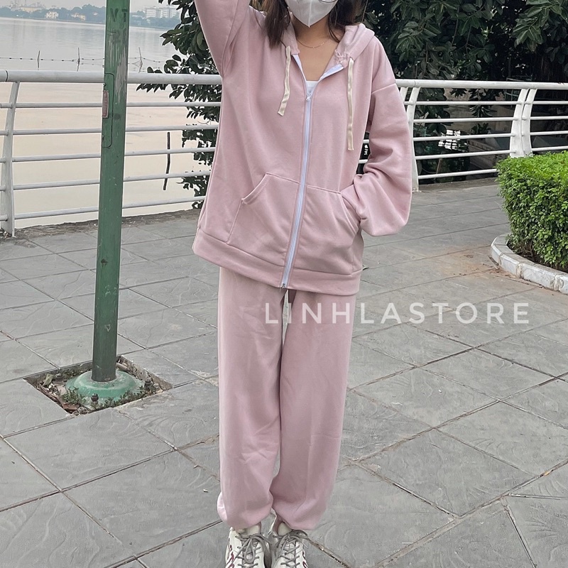 SET BỘ NỈ THU ĐÔNG KHOÁ NHIỀU MÀU HÔDIE KÈM QUẦN